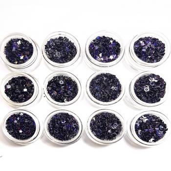 12 pcs Dazzlings black, assorted